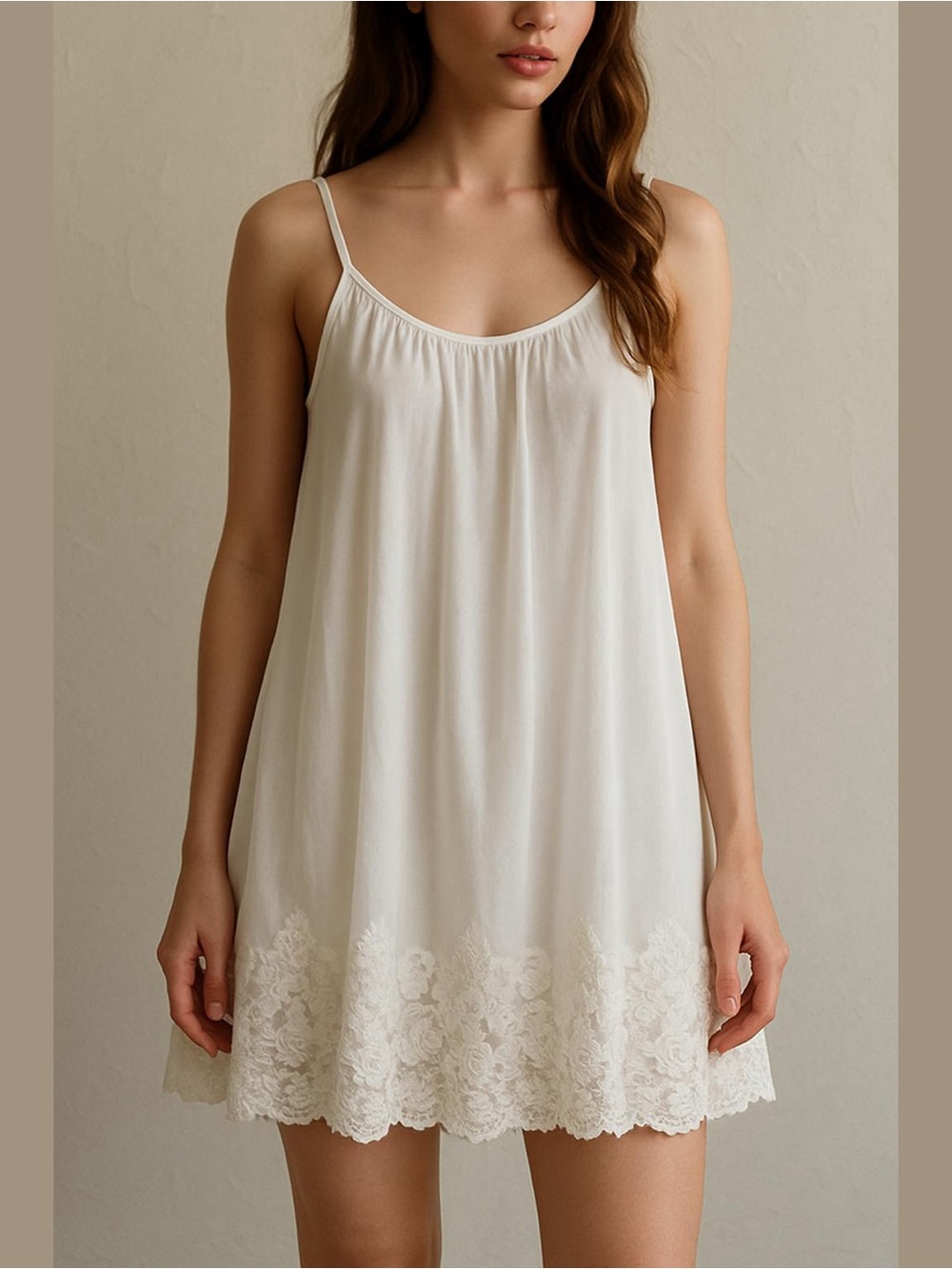 Vintage Henson Kickernick 70s Ivory Nightgown Slip Dress Babydoll 34 coquette